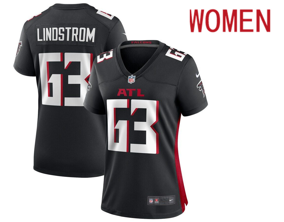 Women Atlanta Falcons #63 Chris Lindstrom Nike Black Game NFL Jersey